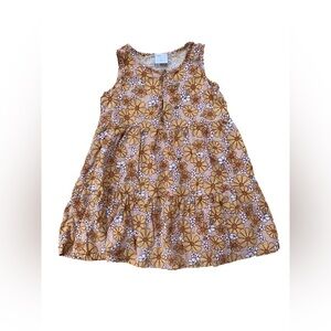 Little Co Size 5T Neutral Floral Dress